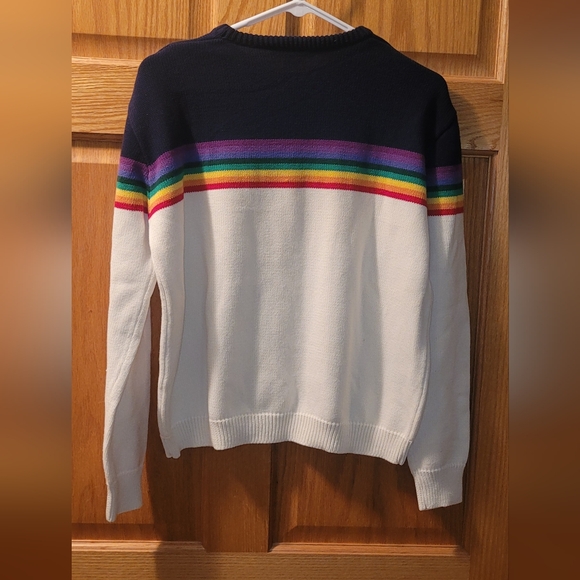 New Brandy Melville Navy White Knit Sweater Large Womens NEVER WORN - Picture 3 of 3